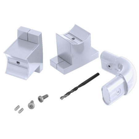 Jonction angle 2 murs 90° Kit Arsis et 1 paire de fixations murales, blanc