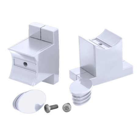 Paire de fixations murales + bouchons pour Kit Arsis, aluminium époxy blanc