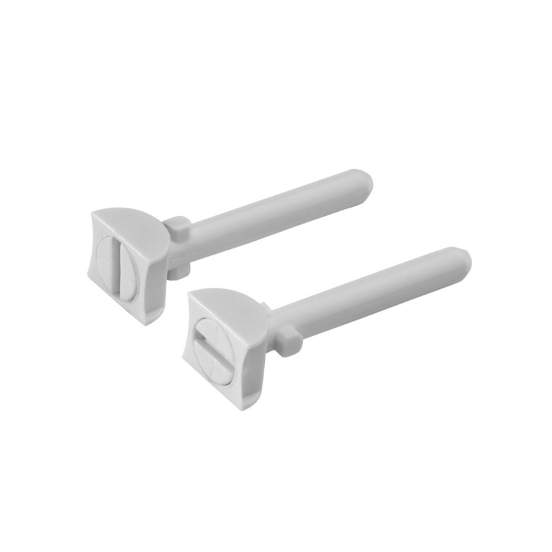 2 verrous + clé 45 mm, polyamide, blanc