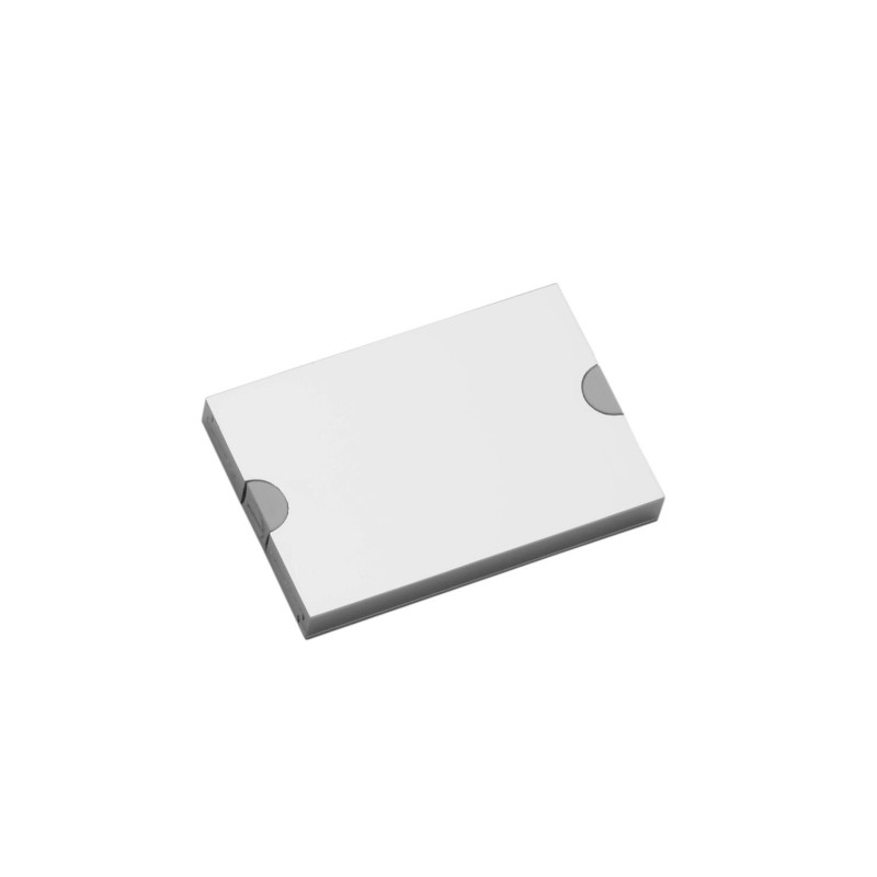 Rail 98 mm + cache + 2 verrous, 98x67x12 mm, alu. anodisé brillant et abs blanc