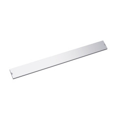Rail 662 mm + cache + 2 verrous 662x67x12 mm, alu. anodisé brillant et abs blanc