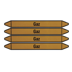 Plaque autocollante jaune Pour tuyauterie gaz - sachet