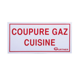 Plaque signalétique - libéllé "coupure gaz cuisine"