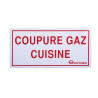 Plaque signalétique - libéllé "coupure gaz cuisine"