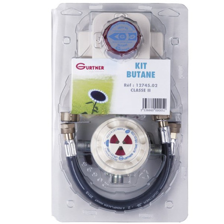 Ensemble complet pour installation domestique pour raccordement chauffe-bains. Le kit butane comprend une seco