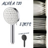 Douchette alvea 3 jets chromé 120 mm