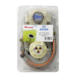 Ensemble complet pour installation domestique pour raccordement chauffe-bains. Le kit butane comprend une seco