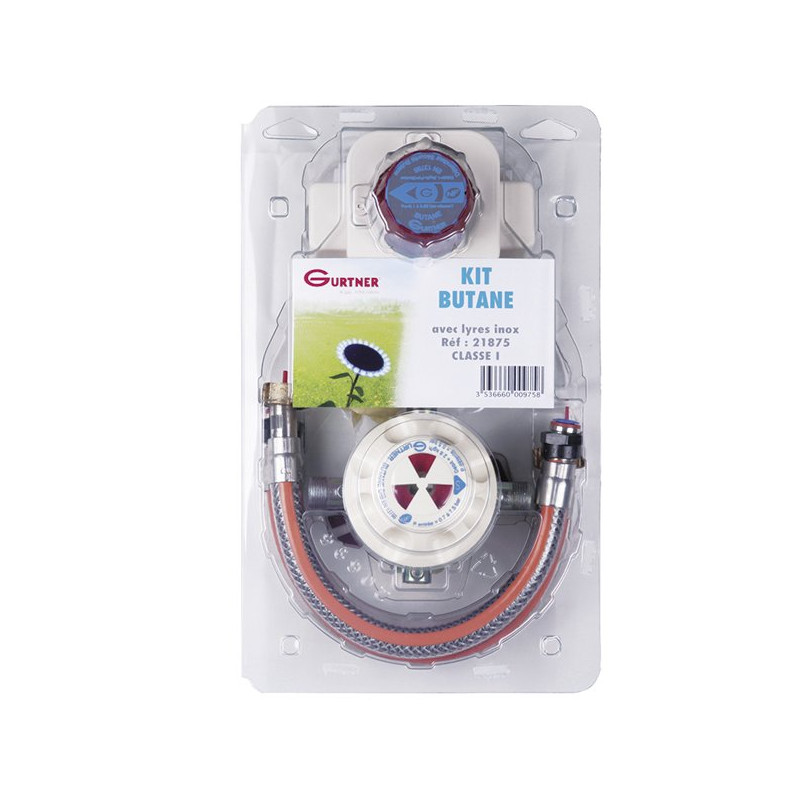 Ensemble complet pour installation domestique pour raccordement cuisinière. Le kit butane comprend une seconde
