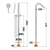 Colonne bain-douche îlot par le sol douchette 3 jets COX / ORTENCE
