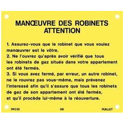 Plaque PVC fond jaune PPC 10 Serigraphie en noir