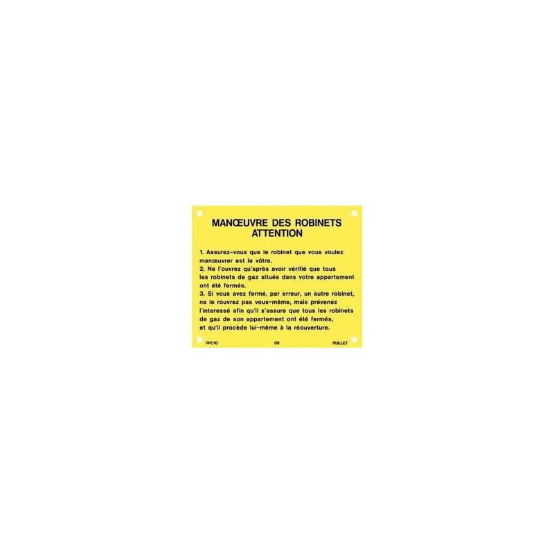 Plaque PVC fond jaune PPC 10 Serigraphie en noir