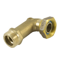 Raccord PLT IZINOX® coudé 90° à joit plat gaz pour gazinière - maxi 500 mbar
