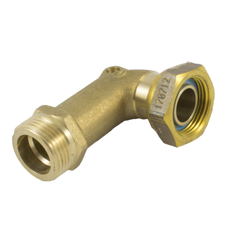 Raccord PLT IZINOX® coudé 90° à joit plat gaz pour gazinière - maxi 500 mbar