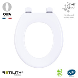 Abattant de WC Tradition Simple Blanc Silverskin
