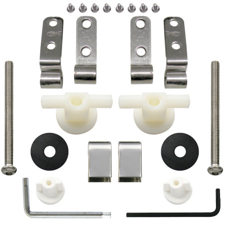 Kit Charnière Pions Fixes Non Réglables pour Abattant OLFA Ar+lg+ve+al