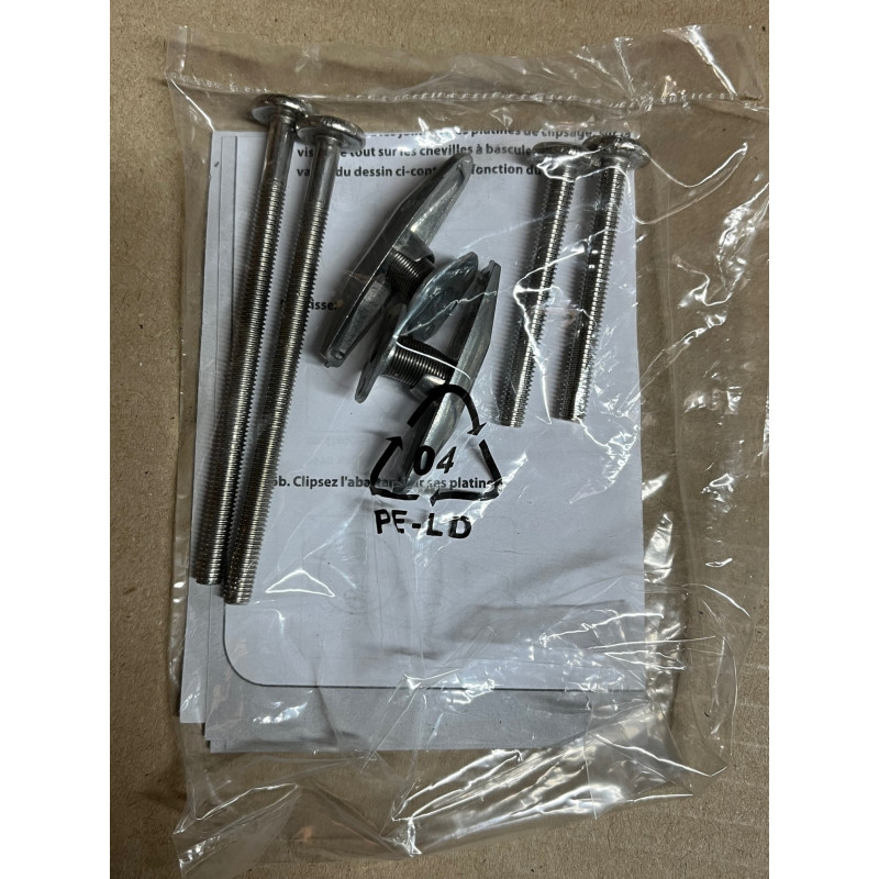 Lot de 2 Chevilles À Bascule + Vis Inox pour Tout Abattant OLFA