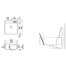 Timbre d'office Kallio 1 bac 598 x 630 mm Cristadur