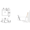 Timbre d'office Kallio 1 bac 598 x 630 mm Cristadur