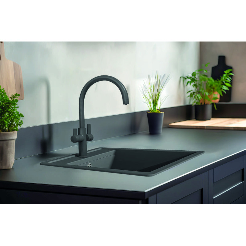 Évier à encastrer Malin 1 bac 570 x 510 mm Cristalite
