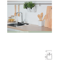 Évier à encastrer Malin 1 bac 480 x 480 mm Inox