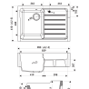 Timbre d'office Imperial 1 bac, 1 égouttoir 900 x 610 mm Céramique