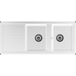 Évier à encastrer Toledo 2 bacs, 1 égouttoir 1160 x 500 mm Cristadur