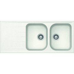 Évier à encastrer Viola 2 bacs, 1 égouttoir 1160 x 500 mm Cristalite