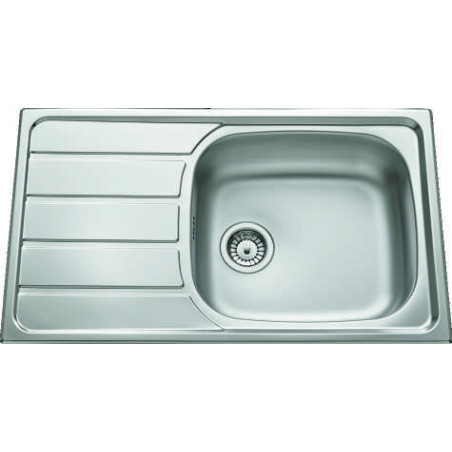 Évier à encastrer Montebello 1 grand bac, 1 égouttoir 1000 x 500 mm Inox