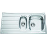 Évier à encastrer Montebello 1 bac et demi, 1 égouttoir 1000 x 500 mm Inox
