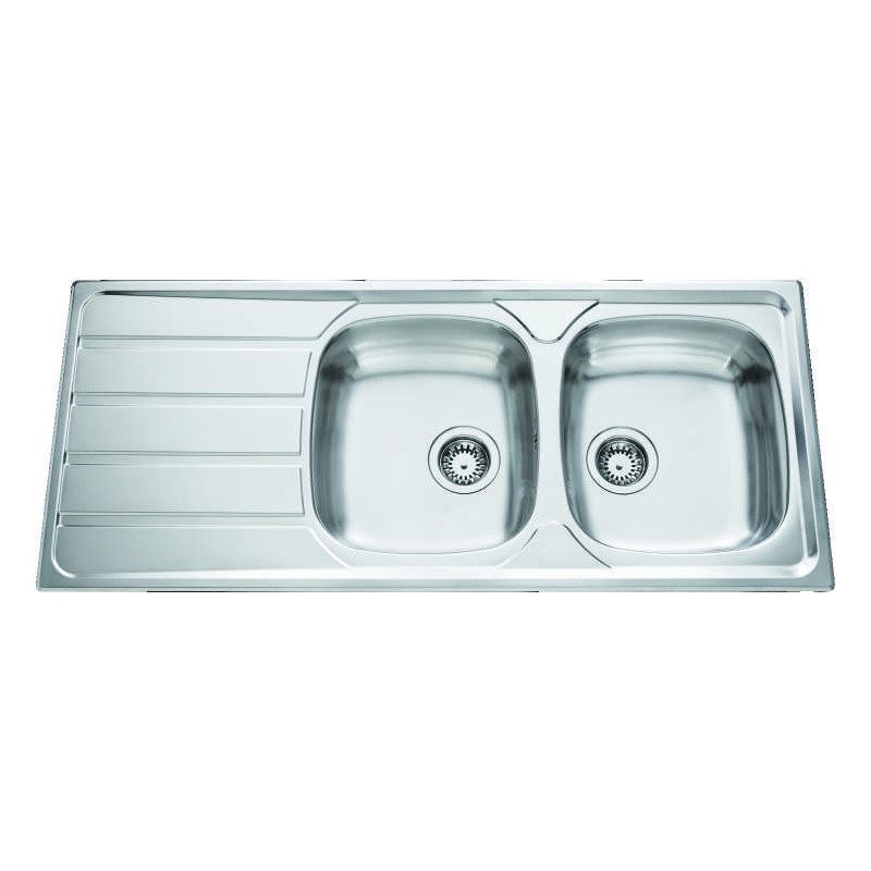 Évier à encastrer Montebello 2 bacs, 1 égouttoir 1160 x 500 mm Inox