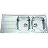 Évier à encastrer Montebello 2 bacs, 1 égouttoir 1160 x 500 mm Inox