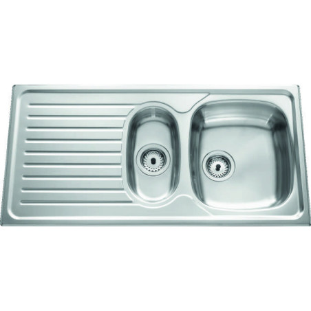 Évier à encastrer Siros 1 bac et demi, 1 égouttoir 1000 x 500 mm Inox