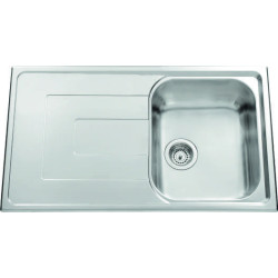 Évier à encastrer Portofino 1 bac, 1 égouttoir 860 x 500 mm Inox