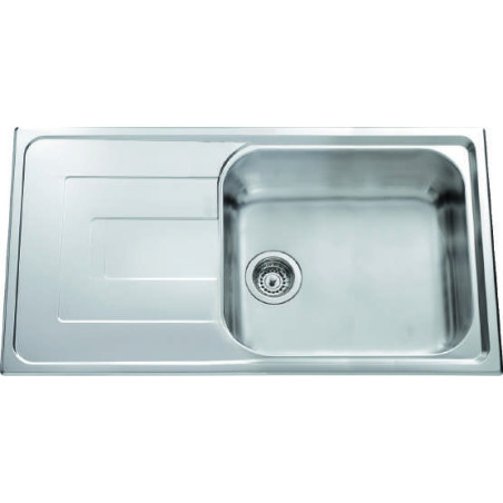 Évier à encastrer Portofino 1 grand bac, 1 égouttoir 1000 x 500 mm Inox