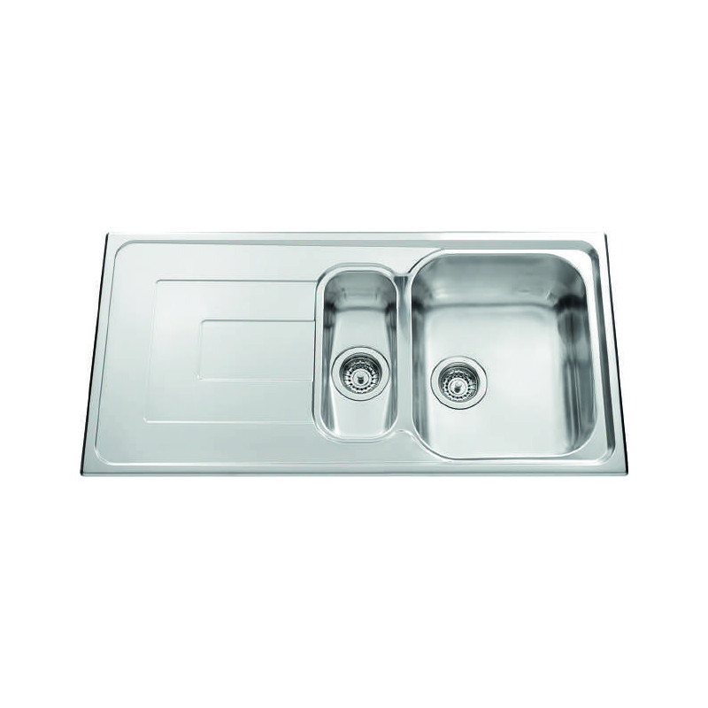 Évier à encastrer Portofino 1 bac et demi, 1 égouttoir 1000 x 500 mm Inox