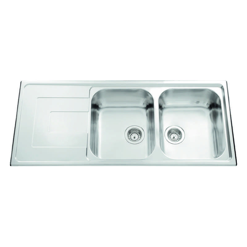 Évier à encastrer Portofino 2 bacs, 1 égouttoir 1160 x 500 mm Inox