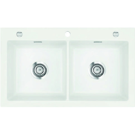 Évier à encastrer Idole 2 bacs 865 x 510 mm Céramique