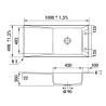 Évier à encastrer Siro 1 grand bac, 1 égouttoir 1000 x 490 mm Céramique