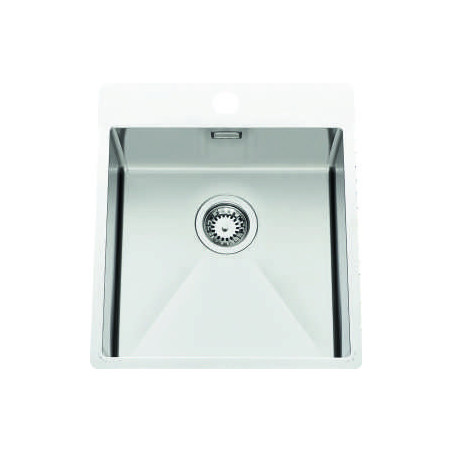 Évier à encastrer Pisa 1 grand bac 570 x 500 mm Inox