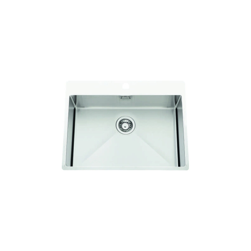 Évier à encastrer Pisa 1 très grand bac 670 x 500 mm Inox