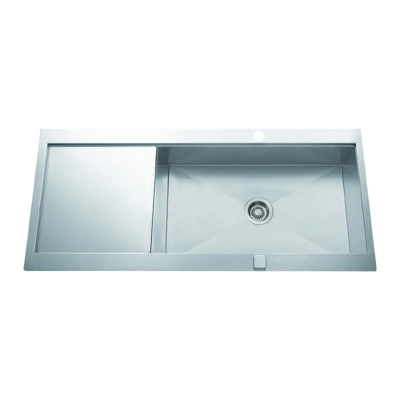 Évier à encastrer Roma 1 très grand bac, 1 égouttoir 1160 x 520 mm Inox