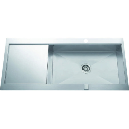 Évier à encastrer Roma 1 très grand bac, 1 égouttoir 1160 x 520 mm Inox