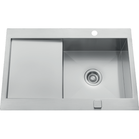 Évier à encastrer Roma 1 bac, 1 égouttoir 780 x 520 mm Inox