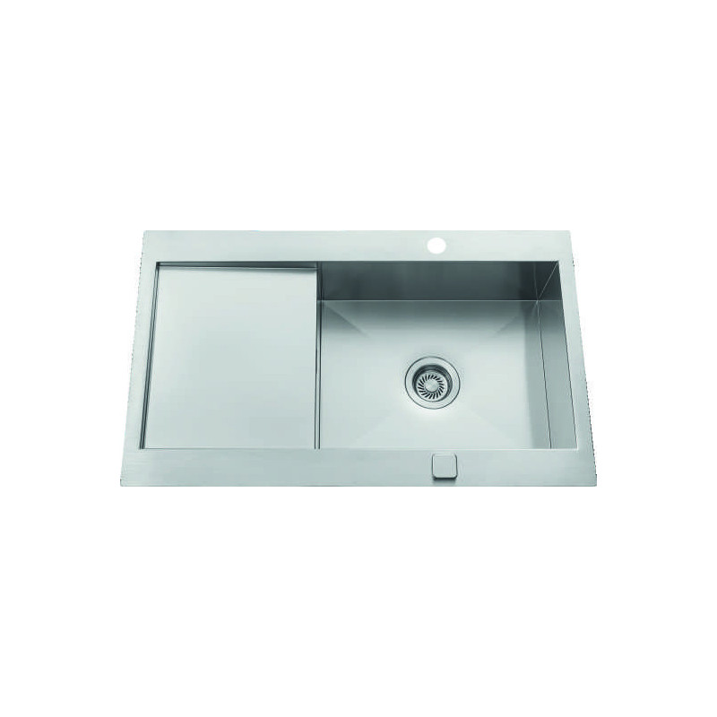 Évier à encastrer Roma 1 grand bac, 1 égouttoir 860 x 520 mm Inox
