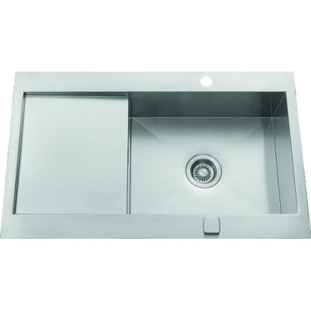 Évier à encastrer Roma 1 grand bac, 1 égouttoir 860 x 520 mm Inox