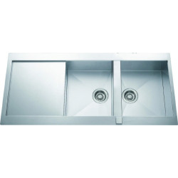 Évier à encastrer Roma 2 bacs, 1 égouttoir 1160 x 520 mm Inox