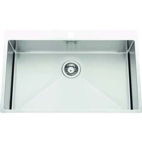 Évier à encastrer Pisa 1 très grand bac 770 x 500 mm Inox