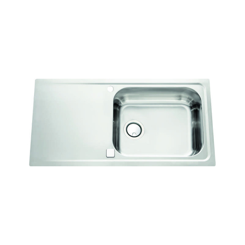 Évier à encastrer Stromboli 1 grand bac, 1 égouttoir 1010 x 510 mm Inox