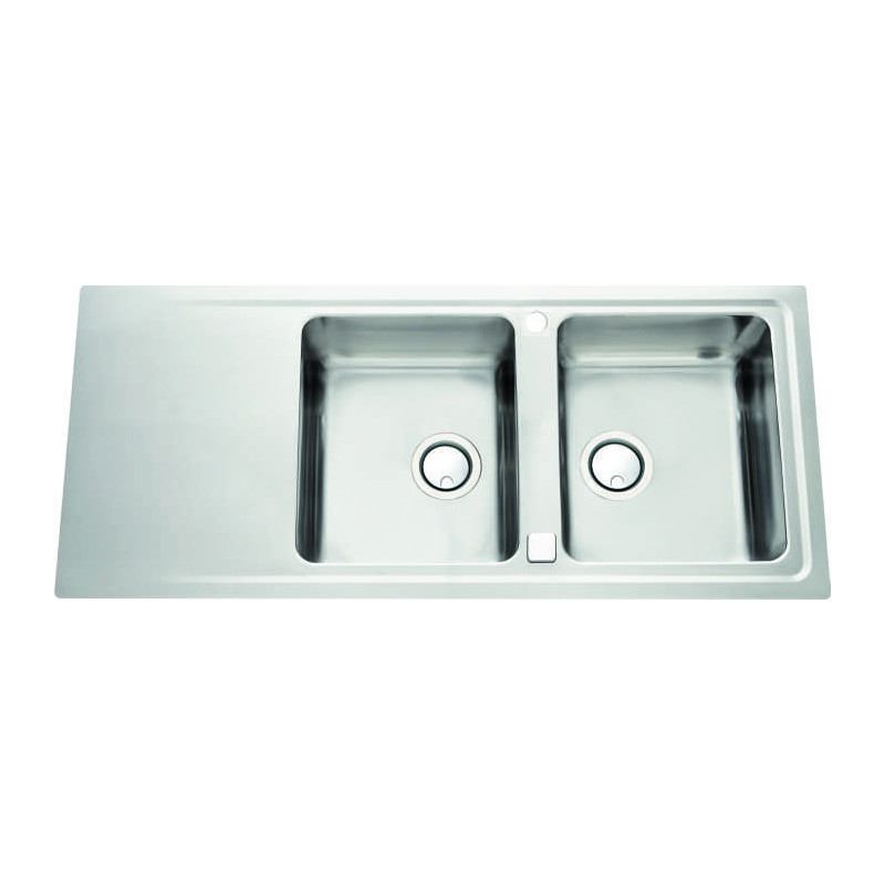 Évier à encastrer Stromboli 2 bacs, 1 égouttoir 1170 x 510 mm Inox