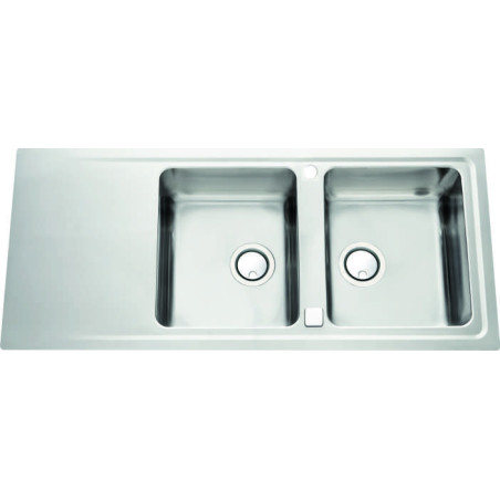 Évier à encastrer Stromboli 2 bacs, 1 égouttoir 1170 x 510 mm Inox